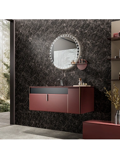 wall mounted bathroom vanities with LED mirror